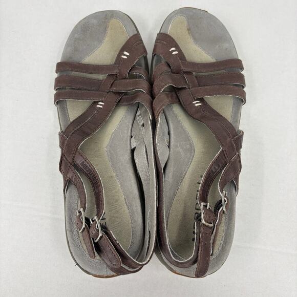 Merrell Sandals Womens Size 10 Brown Leather Sundial Braid Strappy Slingback - Picture 3 of 10